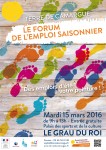 Forum de l'emploi saisonnier 2016 : le 15 mars de 9h à 13h, Le Grau du Roi