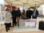 Pose de la première pierre de la médiathèque André Chamson à Aigues-Mortes, mercredi 10 avril 2019